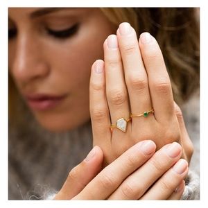 Leah Alexandra Gem ring - Teal